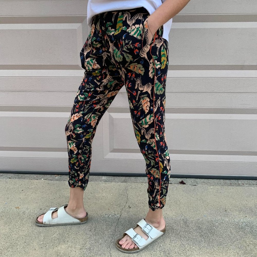 Zara Animal Print A-Line Pants